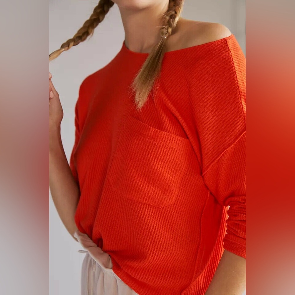 Daily Practice Anthropologie Pocket Waffle Blouse Top - Picture 2 of 3